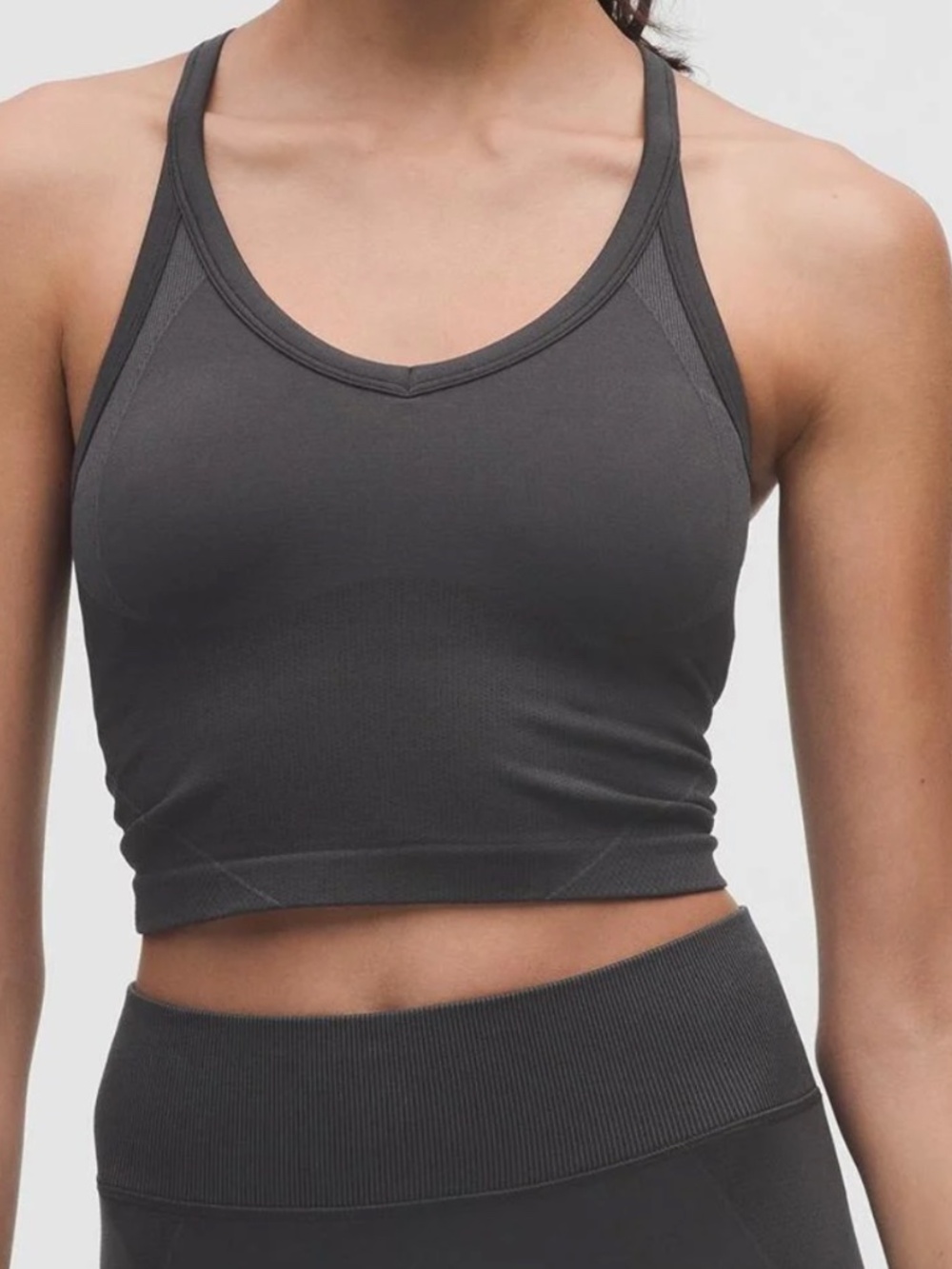 🍋 lululemon Get Low Cross-Back Training Tank in Black/Graphite Grey size L